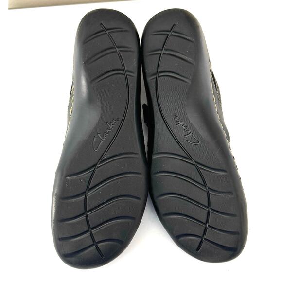 Clarks Women’s Size 9.5 NARROW Ashland Spin Q Black Leather Mary Jane Shoes - Picture 11 of 12